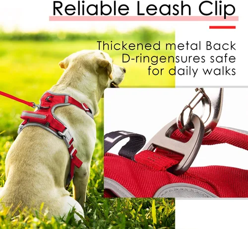 Miniatura 7 de ThinkPet Arnés deportivo transpirable, antitirones para perro, con asa, arnés reflectante y ajustable para perros medianos o grandes, clip trasero