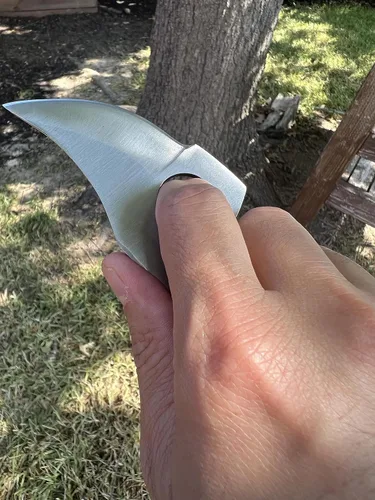 Miniatura 2 de Poshland - Cuchillo SK-396 de acero inoxidable de espiga completa hecha a mano 440c personalizado - Hermoso mango de micarta de lona verde