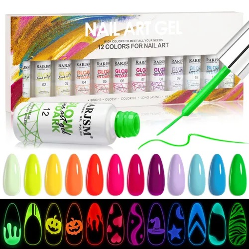 Miniatura 9 de RARJSM Arte de uñas en gel con líneas, conjunto de pintura de gel de colección de algodón de azúcar, pintura con alambre y dibujo de gel para diseño