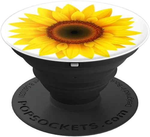 Miniatura 4 de Girasol Decoración Girasol Amarillo Sol Flor Fondo Blanco PopSockets PopSockets Swappable PopGrip