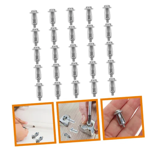 Miniatura 6 de Tuerca de expansión de anclaje de puerta hueca con remache de tornillo para fijación de puerta para instalación de pared hueca, 25 uds