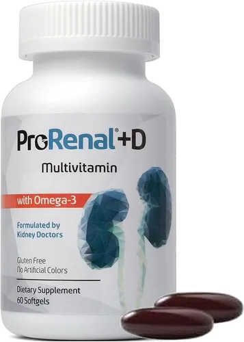 Miniatura 5 de ProRenal+D con aceite de pescado Omega-3 Multivitamínico para riñón 60 cápsulas blandas, suministro para 30 días