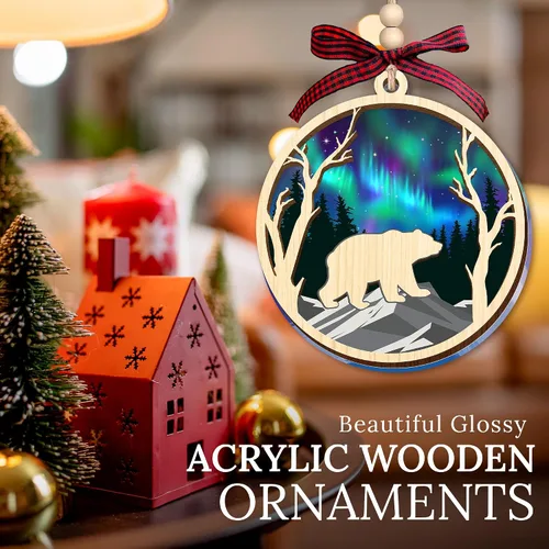 Miniatura 9 de HEXMOZ Adornos de Oso para Árbol de Navidad - Regalos de Osos para Mujeres, Hombres, Amantes de los Osos - Adorno de Navidad de Osos, Ideas