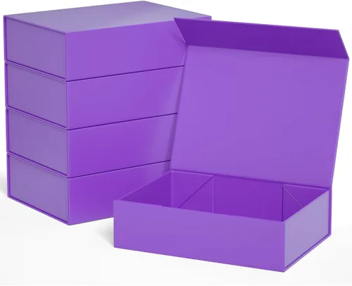 Miniatura 10 de ROSTELACK Cajas de regalo de 11.9" x 8.5" x 3.3" con tapa de cierre magnético caja para regalos, caja de regalo de dama de honor, bonita caja, cajas