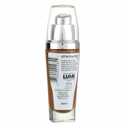Miniatura 2 de L'Oreal Paris True Match Lumi - Maquillaje luminoso saludable, bronceado clásico/capuchino [N7-8], 1 onza (paquete de 2)