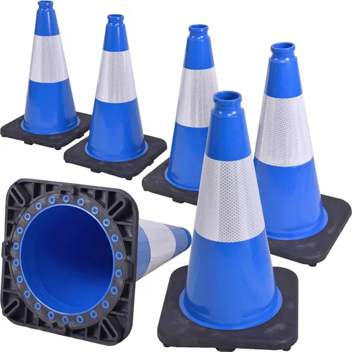 Miniatura 16 de Paquete de 6 conos de tráfico de PVC extra grandes de 36 pulgadas con base resistente, conos de seguridad de alta visibilidad para todo