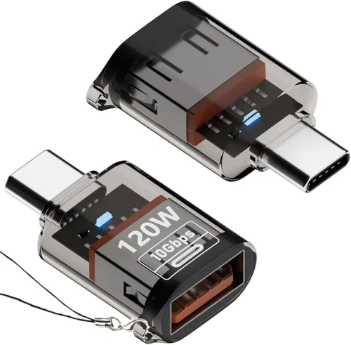 Adaptador USB C a USB (paquete de 2), adaptador USB a tipo C, convertidor de cable USB 3.2 Gen2 10Gbps OTG de alta velocidad, compatible con MacBook