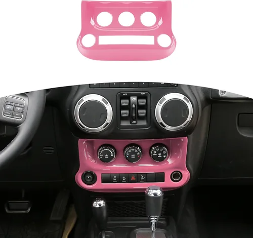 Miniatura 13 de RT-TCZ Para Jeep JK Negro Dash Console A/C Controles Cubierta Trim Panel para Jeep Wrangler JK JKU 2011-2017 ABS Interior Accesorios 1pc