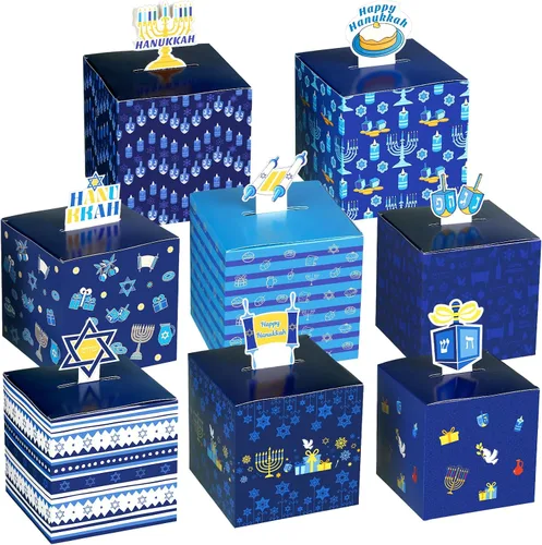 Miniatura 7 de Yeaqee 32 piezas cajas de regalo de Navidad 3D caja de dulces de Navidad bolsas de regalo de Navidad con forma de jengibre, muñeco de nieve