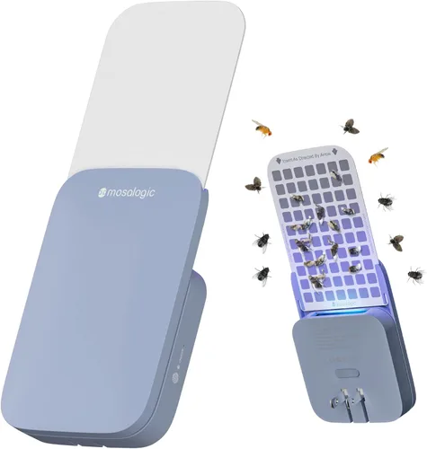Miniatura 13 de Mosalogic - Trampa para moscas y otros insectos enchufable, mata moscas de la fruta, atrapamoscas, atrapapolillas, atrayente UV, para 93 m² de Rosa