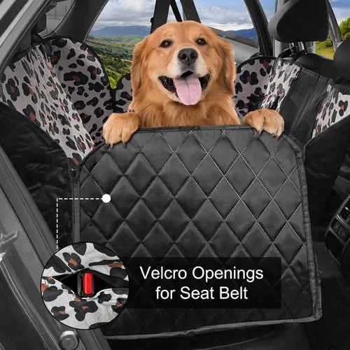 Miniatura 2 de Femuar Funda de asiento de coche para perro, impermeable, antideslizante, para asiento trasero con bolsillos de almacenamiento, ventana visual