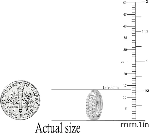 Miniatura 5 de Dazzlingrock Collection Pendientes de aro de oro blanco de 10 quilates de 0,30 quilates de oro blanco