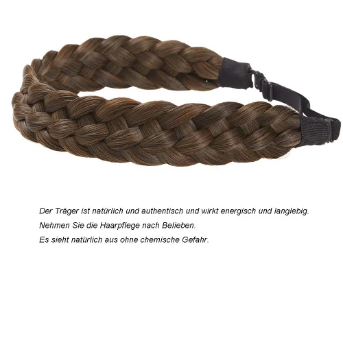 Miniatura 4 de Diadema de pelo sintético de 5 hebras trenzadas, clásicas, gruesas, anchas, trenzadas, elásticas, multicolor, accesorios de belleza para el cabello