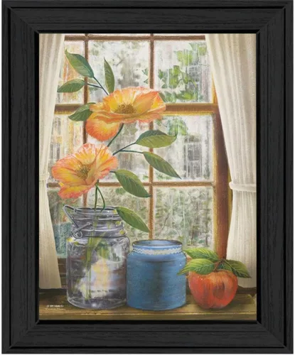 Trendy Decor4U "Afternoon Flower" por el artesano Ed Wargo, impresión enmarcada lista para colgar, marco negro