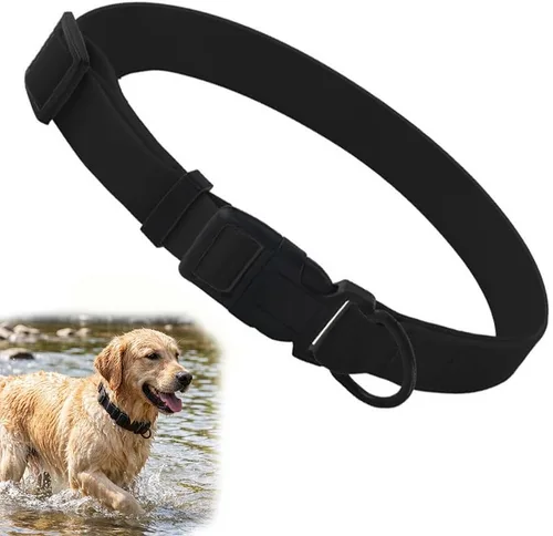 Collar de silicona negra para perros, collares de goma de PVC de plástico impermeable, lavable con hebilla de liberación rápida, collares para