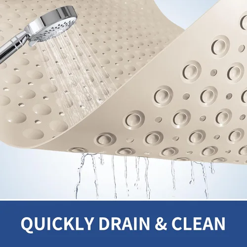 Miniatura 5 de OTHWAY Tapete antideslizante para bañera, 31 x 19 pulgadas, tapete de baño TPE para bañera con orificios de drenaje y ventosas, tapetes