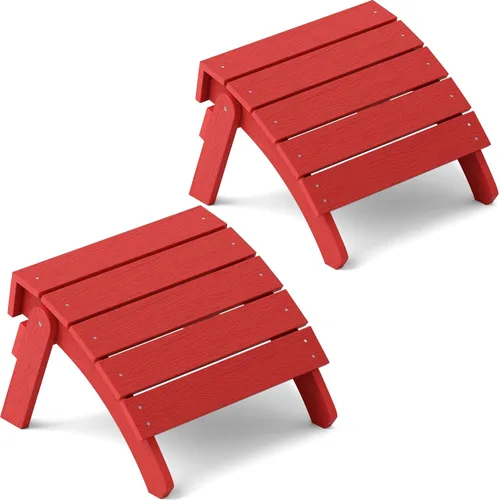 Miniatura 16 de YEFU Adirondack - Juego de 2 otomanas Adirondack, reposapiés de patio, reposapiés Adirondack plegable, resistente a la intemperie para silla Gris