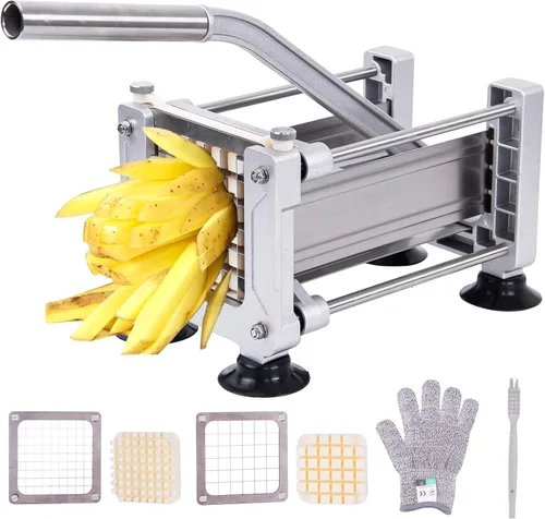 Miniatura 10 de Cortador de Verduras y Frutas Profesional de Acero Inoxidable de 1/4" y 3/8" de Hoja, Cortador de Papas Fritas Kattex, Rallador de Cebolla, Picador