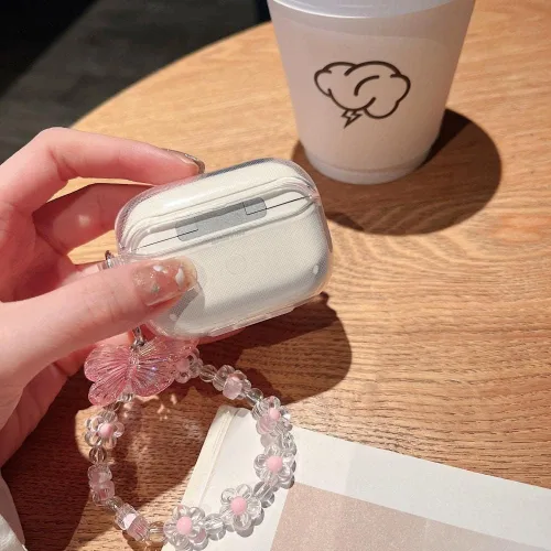 Miniatura 5 de MINSCOSE Funda compatible con Airpods Pro de 3ª generación (2025) con kit de limpieza, diseño de patrón de arco 3D de marco ondulado con bonito
