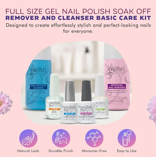 Miniatura 2 de Gelish Kit de cuidado básico de esmalte de uñas en gel de tamaño completo y limpiador