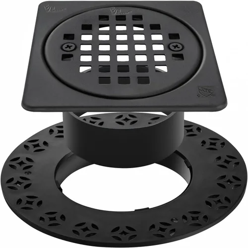 Kit de rejilla de drenaje de 4 pulgadas compatible con Schluter Kerdi-Drain Flange Square Shower Floor Drenaje SS304 de acero inoxidable y material