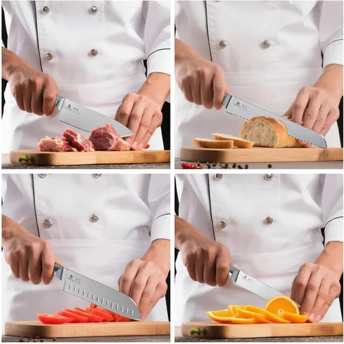 Miniatura 7 de Juego de cuchillos para cocina con bloque imarku G14 Juego de cuchillos japoneses de acero inoxidable para cocina, 14 piezas, afilador integrado