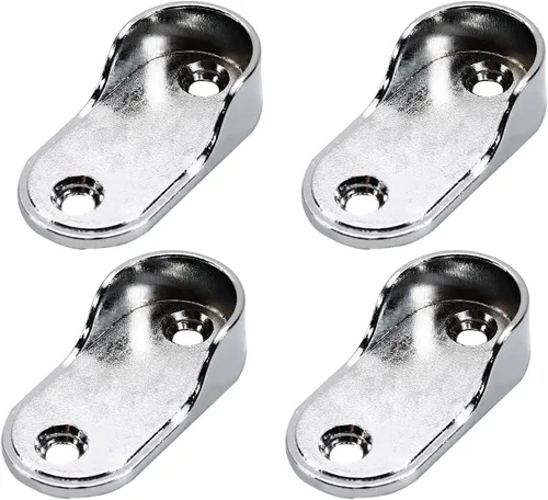 Miniatura 11 de MroMax Soporte ovalado de aleación de zinc para barra de armario, soporte de brida para barra de armario, diámetro interior de 0.650 in, paquete