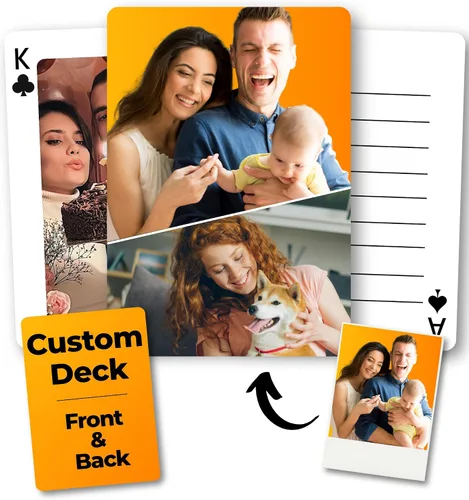 Miniatura 10 de Naipes personalizados con foto, baraja de cartas personalizadas de 2 caras, imprime 46 diseños, imágenes y crea tu propio regalo personalizado