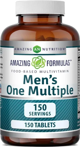 Amazing Formulas One - Suplemento multivitamínico para hombre, a base de alimentos, 150 tabletas, mezcla perfecta de vitaminas, minerales y
