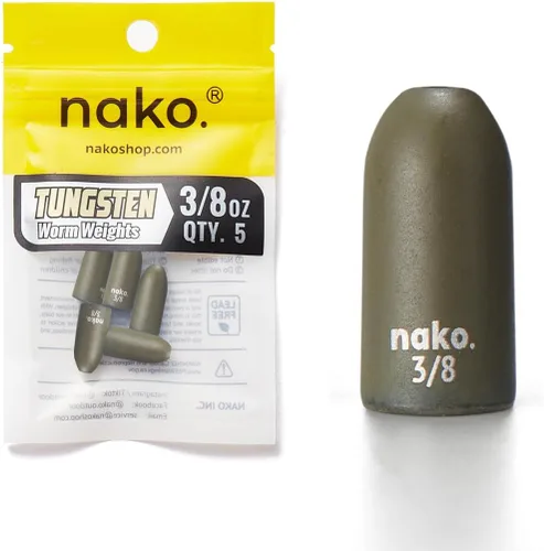 Miniatura 22 de Nako - Pesas de bala de tungsteno para pesca, de 1/32 oz a 3/4 oz, color calabaza negra y verde sin astillas, pesas de pesca para aparejo de Texas