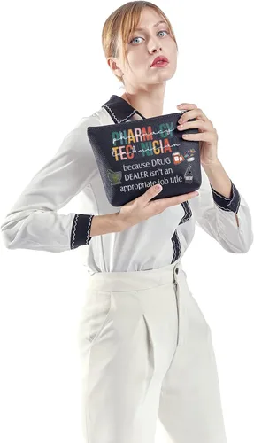 Miniatura 6 de ZJXHPO Pharmacy Tech Survival Kit RX Neceser Técnico de Farmacia Bolsa de Maquillaje con Cremallera Farmacia Tech Apreciación Regalo, BL Pharmacy