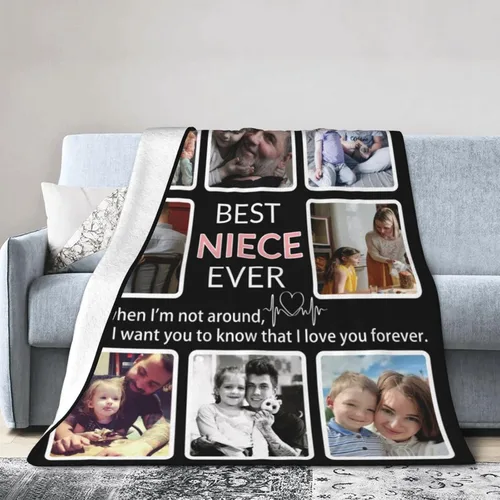 Miniatura 22 de Manta personalizada con collage de fotos, para hermana, amiga, madre, padre, familia, mascotas, parejas, en Navidad, cumpleaños, aniversario, regalo