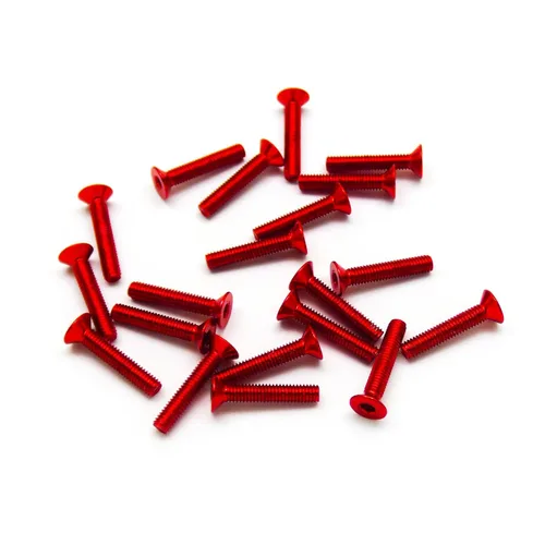 Miniatura 20 de 20 tornillos avellanados M3 6063 de aluminio hexagonal (colores anodizados) (0.236 in, 0.394 in, 0.630 in, 0.787 in) (M3 x 0.236 in, negro)
