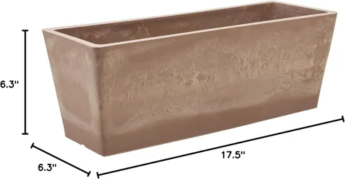 Miniatura 7 de Arcadia Garden Products PSW U45CT - Caja de ventana de plástico compuesto de piedra/madera, sin orificio de drenaje (perforable), 17.5 x 7 x 6