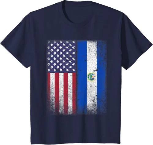 Miniatura 17 de Salvadoran American Flag El Salvador Salvadorean Salvadorian T-Shirt for Women Kids Men