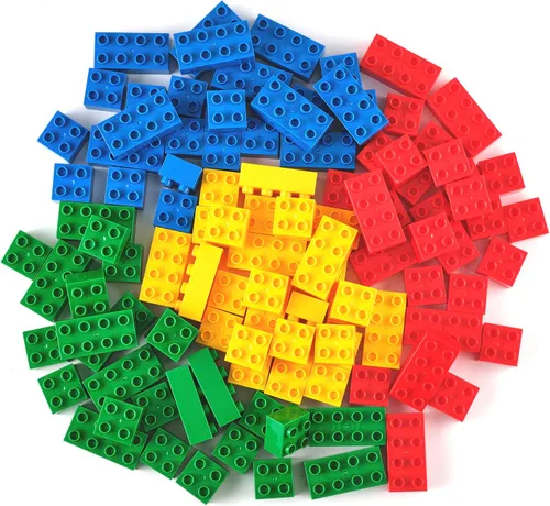 Miniatura 10 de Strictly Briks - Big Briks Set, juego de 108 piezas, 10 colores divertidos, bloques de construcción grandes para edades de 3 años en adelante