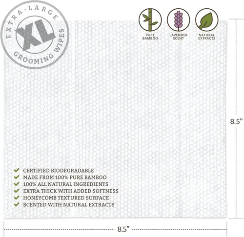Miniatura 3 de Doggy Do Good - Toallitas extra grandes para mascotas - 60 unidades - Aroma a lavanda - Toallitas hipoalergénicas de aseo para perros - Toallitas