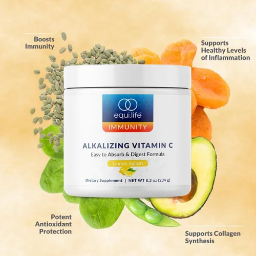 Miniatura 3 de EquiLife Suplemento alcalinizante de vitamina C, 2500 mg por porción, polvo de fácil absorción para apoyo inmunológico, con magnesio, calcio