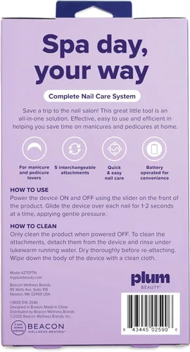 Miniatura 3 de Plum Beauty - Taladro eléctrico inalámbrico para uñas, moldeador de esmalte de gel portátil Professional Nail File Dremel Tool, Efile Drill