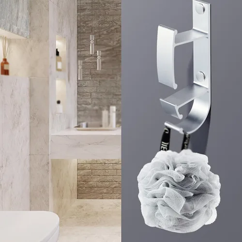 Miniatura 5 de Soporte de almacenamiento autoadhesivo, gancho de lavabo de aluminio espacial, resistente al agua, antioxidante, para cocina, baño, baño