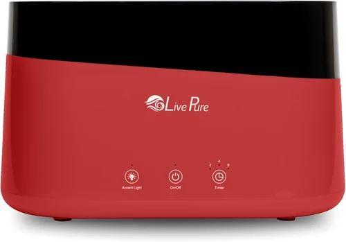 Miniatura 10 de LivePure LP300HUM Aqua Flame Humidificador de niebla fría – Pequeño humidificador ultrasónico de plantas para interiores con difusor de aceite Blanco