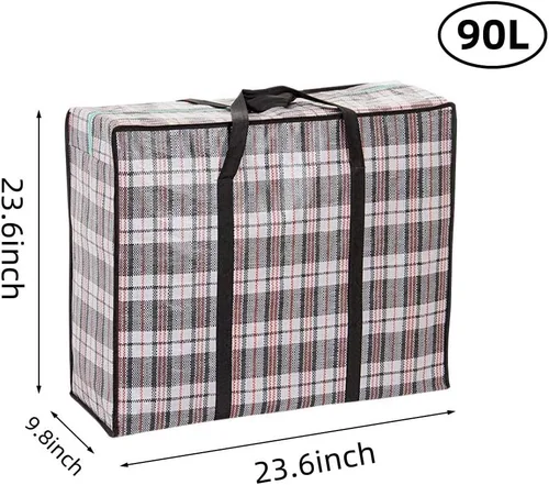 Miniatura 2 de Bolsas de mudanza grandes resistentes, bolsas de almacenamiento grandes de 90 L con cremallera duradera, bolsas resistentes al agua, bolsa