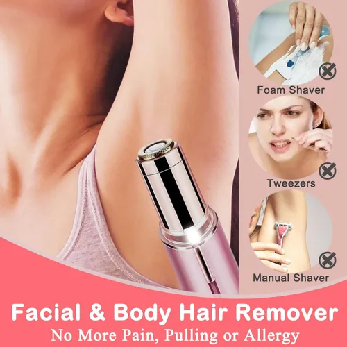 Miniatura 2 de LAIKME Depilación facial para mujeres, mini removedor de pelo, afeitadora eléctrica portátil para labios, barbilla, axila, melocotón fuzz, dedos
