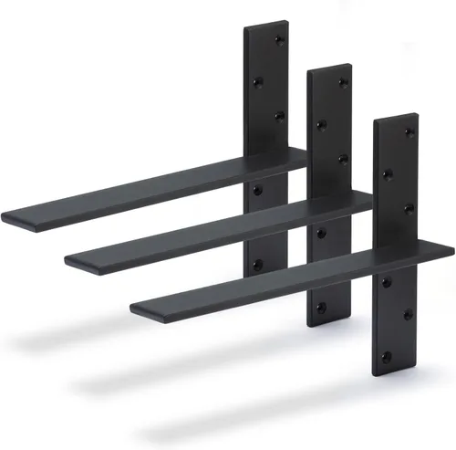 Miniatura 15 de Soporte de encimera colgante gratuito de 8 pulgadas de largo x 2.5 pulgadas de ancho, paquete de 2 soportes de estante de pared flotante oculto