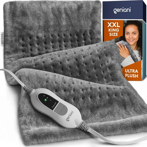 GENIANI Manta eléctrica, almohadilla térmica XXL de 18 x 26 pulgadas para aliviar el dolor de espalda y calambres, apagado automático, lavable a