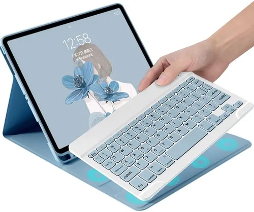 Miniatura 15 de Teclado a color para Samsung Galaxy Tab A8 de 10.5 pulgadas 2022 (SM-X200/X205/X207) Funda de teclado con Bluetooth desmontable extraíble (azul)