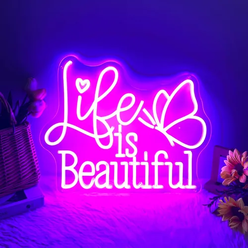 Miniatura 15 de Letrero de neón grande de feliz cumpleaños para decoración de pared, con interruptor regulable, letrero de neón reutilizable de feliz cumpleaños
