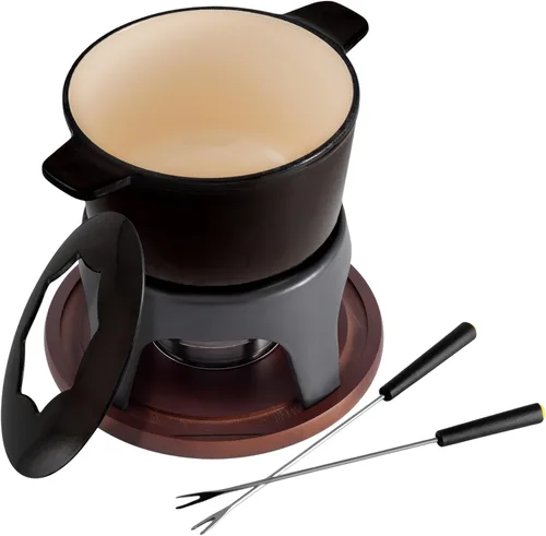 Swissmar Sierra - Juego de fondue de hierro fundido, 1.6 cuartos de galón / 1.6 litros, perfecto para fondues de carne, queso y chocolate, ideal