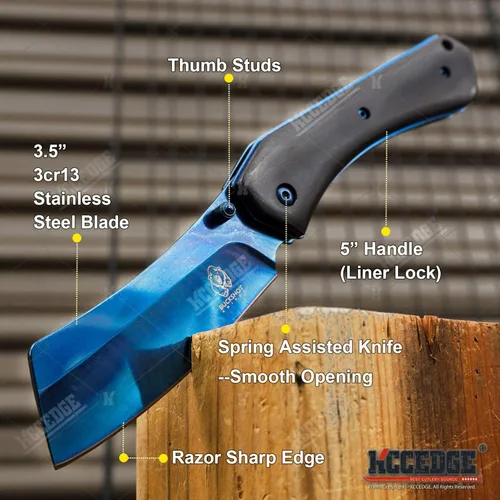 Miniatura 2 de KCCEDGE BEST CUTLERY SOURCE EDC - Cuchillo de bolsillo para camping, accesorios de navaja de afeitar de borde afilado, cuchillo plegable