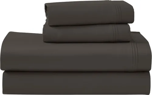 Superior Juego de sábanas de algodón egipcio de 4 piezas, 1000 hilos, ecológicas, sábanas sostenibles, básicos de lujo, sólidas, sábana bajera con